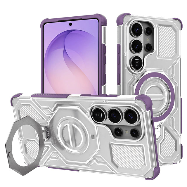 Husa de protectie Techsuit Carbon Shield PRO compatibil cu Samsung Galaxy S26 Ultra, Mov Transparent