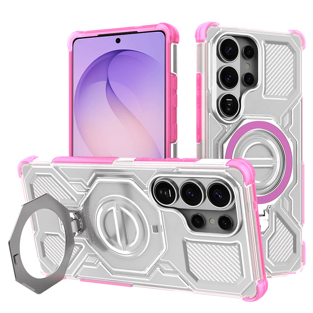 Husa de protectie Techsuit Carbon Shield PRO compatibil cu Samsung Galaxy S26 Ultra, Roz Transparent