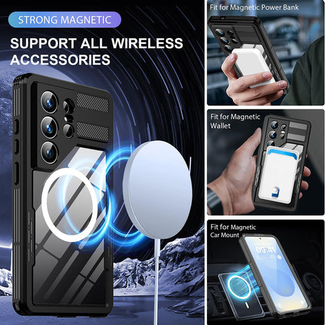 Husa de protectie ShellBox Waterproof IP68 compatibil cu Samsung Galaxy S26 Ultra, Negru