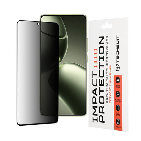 Folie de protectie Techsuit 111D Privacy Full Glue compatibil cu Xiaomi 14T / 14T Pro, Negru
