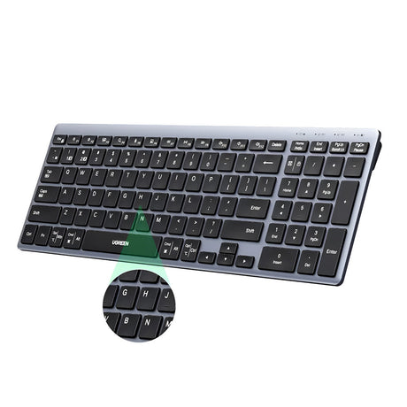 Tastatura/Mouse Ugreen Wireless Keyboard K552 (75163), Bluetooth 5.0, USB-C, Multi-device Connection, Metal Shell, 99 Keys, 500mAh, Negru