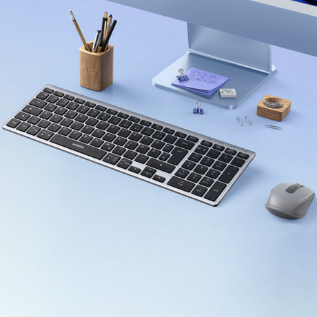 Tastatura/Mouse Ugreen Wireless Keyboard K552 (75163), Bluetooth 5.0, USB-C, Multi-device Connection, Metal Shell, 99 Keys, 500mAh, Negru