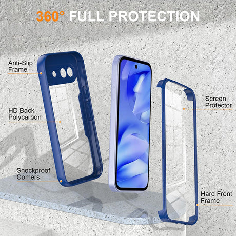Folie de protectie Techsuit ColorVerse 360 Series + compatibil cu Google Pixel 10a, Albastru
