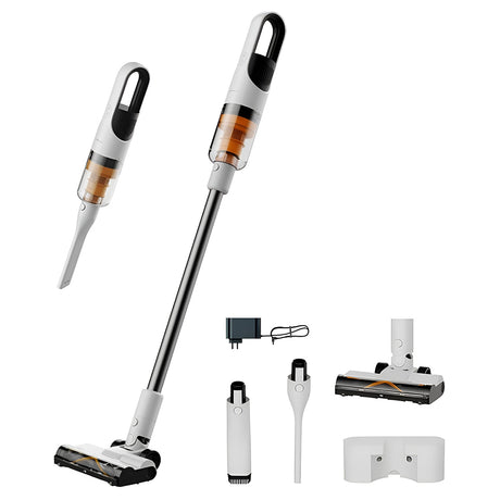 Deerma Cordless Vacuum Cleaner (T10W), 20000Pa, 265W, 2200mAh, Digital Motor, 2 Mode, Green Searchlight, HEPA H13, Alb