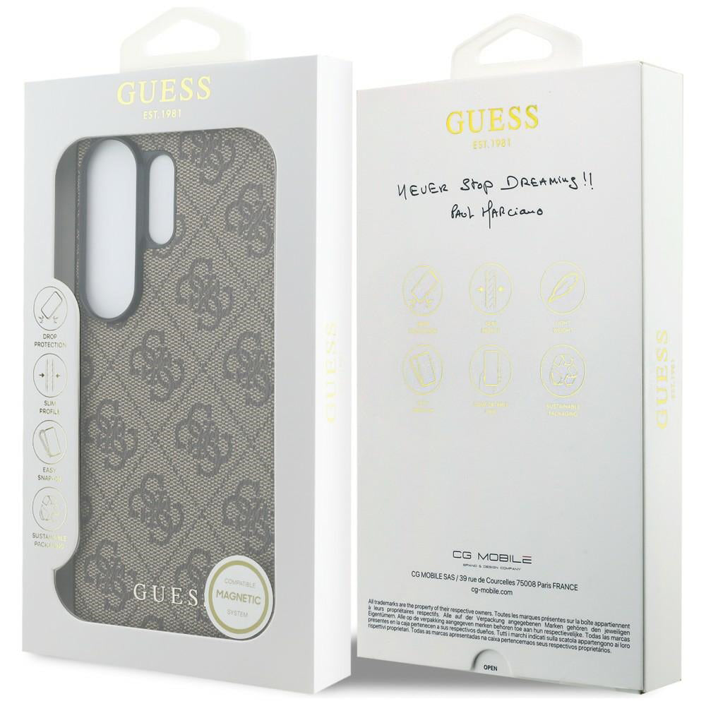 Husa de protectie Guess Hardcase 4G Classic Logo Charm (GUHMS26LGF4GBR) compatibil cu Samsung Galaxy S26 Ultra, Maro