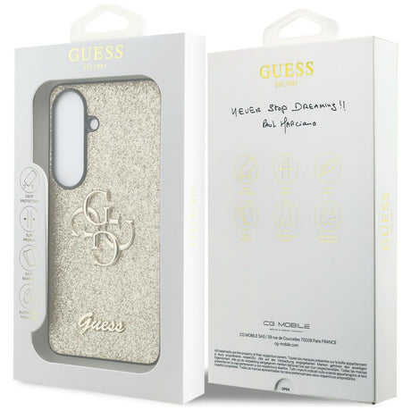 Husa de protectie Guess Fixed Glitter Big 4G Metal Logo (GUHCS26SHG4SGD) compatibil cu Samsung Galaxy S26, Auriu