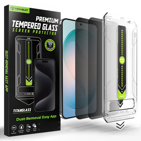 Folie de protectie Techsuit TitanGlass CrystalHD (set de 2) compatibil cu Samsung Galaxy S26 Plus, Privacy