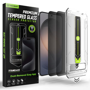 Folie de protectie Techsuit TitanGlass CrystalHD (set de 2) compatibil cu Samsung Galaxy S26, Privacy