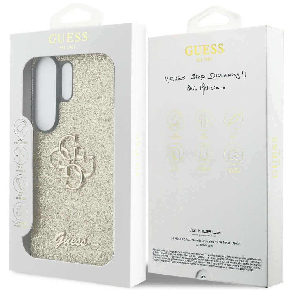 Husa de protectie Guess Fixed Glitter Big 4G Metal Logo (GUHCS26LHG4SGD) compatibil cu Samsung Galaxy S26 Ultra, Auriu