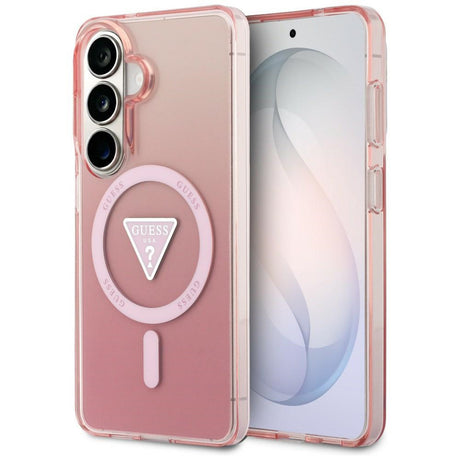 Husa de protectie Guess IML Gradient Triangle MagSafe (GUHMS26SHGTMLCGP) compatibil cu Samsung Galaxy S26, Roz