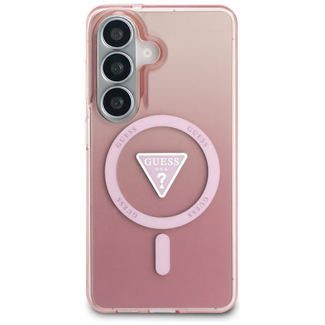 Husa de protectie Guess IML Gradient Triangle MagSafe (GUHMS26SHGTMLCGP) compatibil cu Samsung Galaxy S26, Roz