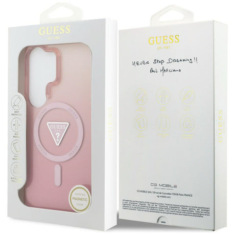 Husa de protectie Guess IML Gradient Triangle MagSafe (GUHMS26LHGTMLCGP) compatibil cu Samsung Galaxy S26 Ultra, Roz