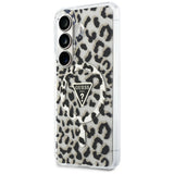 Husa de protectie Guess IML Leopard Print Triangle MagSafe (GUHMS26SHLEGTGLK) compatibil cu Samsung Galaxy S26, Negru