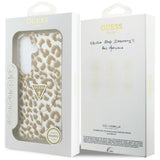 Husa de protectie Guess IML Leopard Print Triangle MagSafe (GUHMS26SHLEGTGLW) compatibil cu Samsung Galaxy S26, Maro