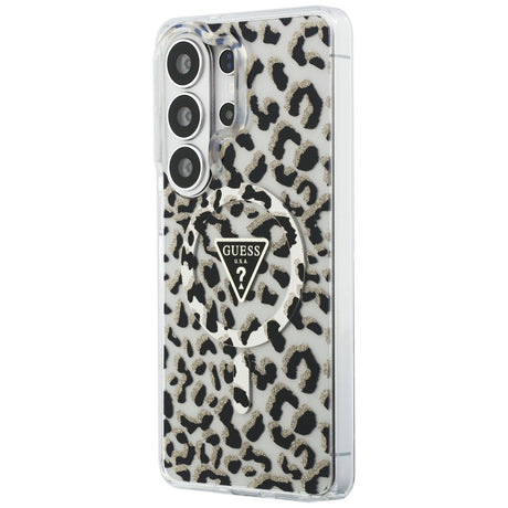 Husa de protectie Guess IML Leopard Print Triangle MagSafe (GUHMS26LHLEGTGLK) compatibil cu Samsung Galaxy S26 Ultra, Negru