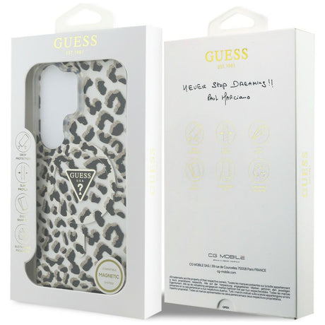 Husa de protectie Guess IML Leopard Print Triangle MagSafe (GUHMS26LHLEGTGLK) compatibil cu Samsung Galaxy S26 Ultra, Negru