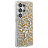 Husa de protectie Guess IML Leopard Print Triangle MagSafe (GUHMS26LHLEGTGLW) compatibil cu Samsung Galaxy S26 Ultra, Maro