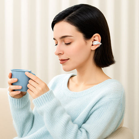 Casti Acefast Aceclip Pro (FA006), OWS Stereo, BT 5.4, Dual-mic Noise Cancelling, 400mAh, IP55, Type-C, Negru
