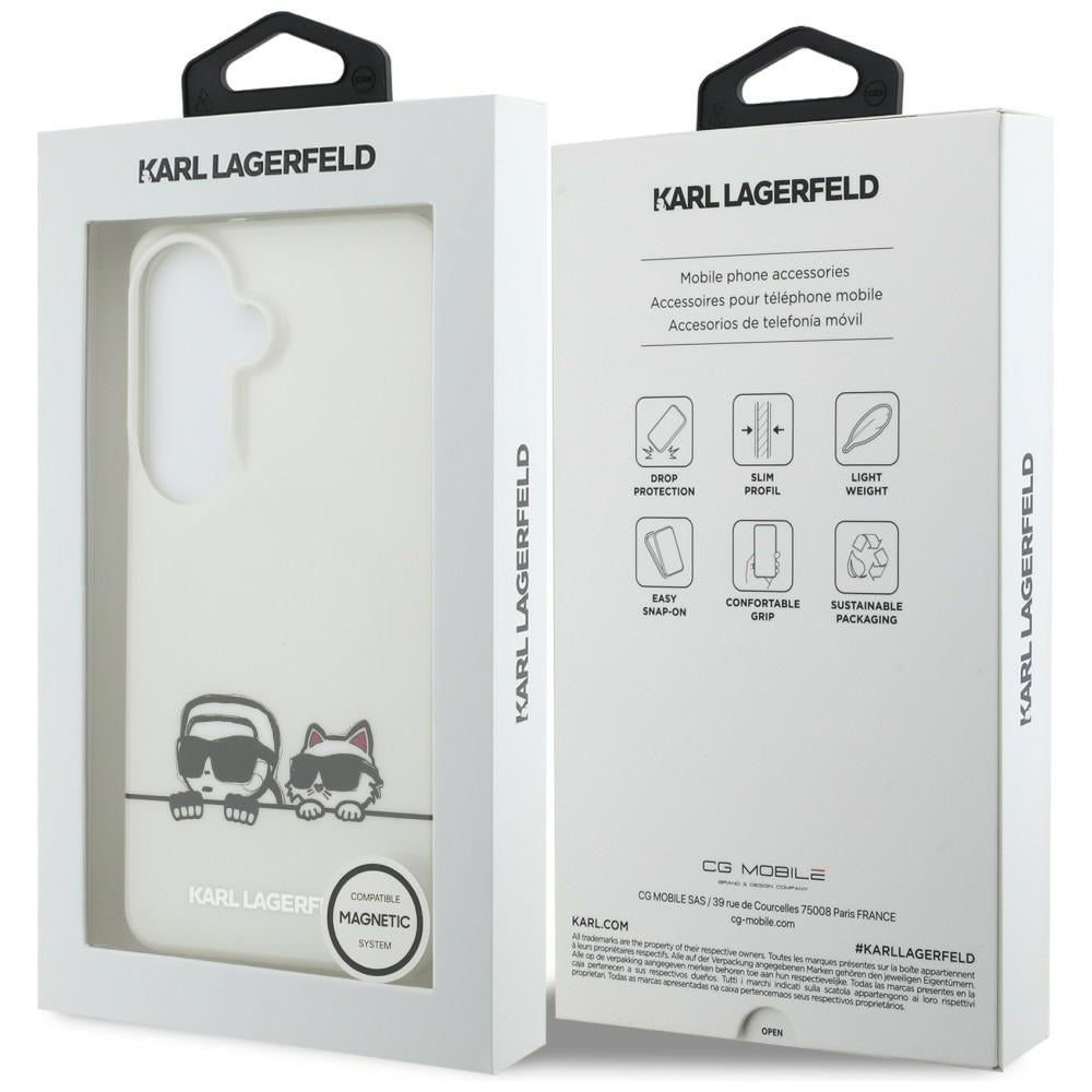 Husa de protectie Karl Lagerfeld IML K&C Peekaboo Logo MagSafe (KLHMS26S6HPKACH) compatibil cu Samsung Galaxy S26, Alb