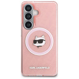 Husa de protectie Karl Lagerfeld IML Choupette Head on KL Repeated Logo MagSafe (KLHMS26MHMKBCHOP) compatibil cu Samsung Galaxy S26 Plus, Roz