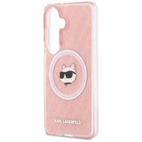 Husa de protectie Karl Lagerfeld IML Choupette Head on KL Repeated Logo MagSafe (KLHMS26MHMKBCHOP) compatibil cu Samsung Galaxy S26 Plus, Roz