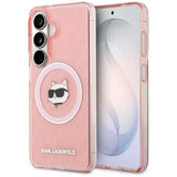 Husa de protectie Karl Lagerfeld IML Choupette Head on KL Repeated Logo MagSafe (KLHMS26MHMKBCHOP) compatibil cu Samsung Galaxy S26 Plus, Roz