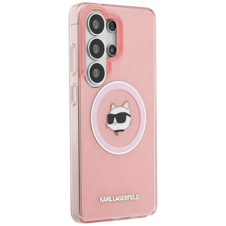 Husa de protectie Karl Lagerfeld IML Choupette Head on KL Repeated Logo MagSafe (KLHMS26LHMKBCHOP) compatibil cu Samsung Galaxy S26 Ultra, Roz