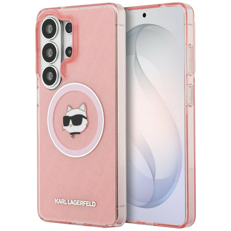 Husa de protectie Karl Lagerfeld IML Choupette Head on KL Repeated Logo MagSafe (KLHMS26LHMKBCHOP) compatibil cu Samsung Galaxy S26 Ultra, Roz
