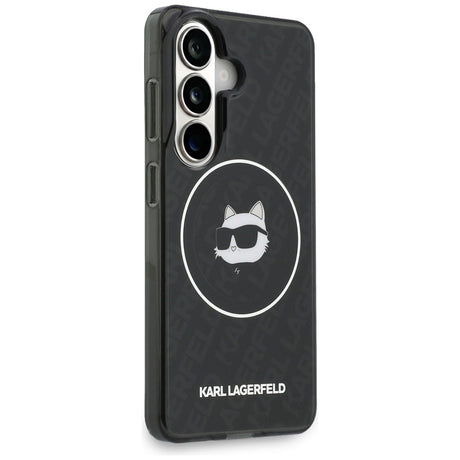 Husa de protectie Karl Lagerfeld IML Choupette Head on KL Repeated Logo MagSafe (KLHMS26SHMKBCHOK) compatibil cu Samsung Galaxy S26, Negru