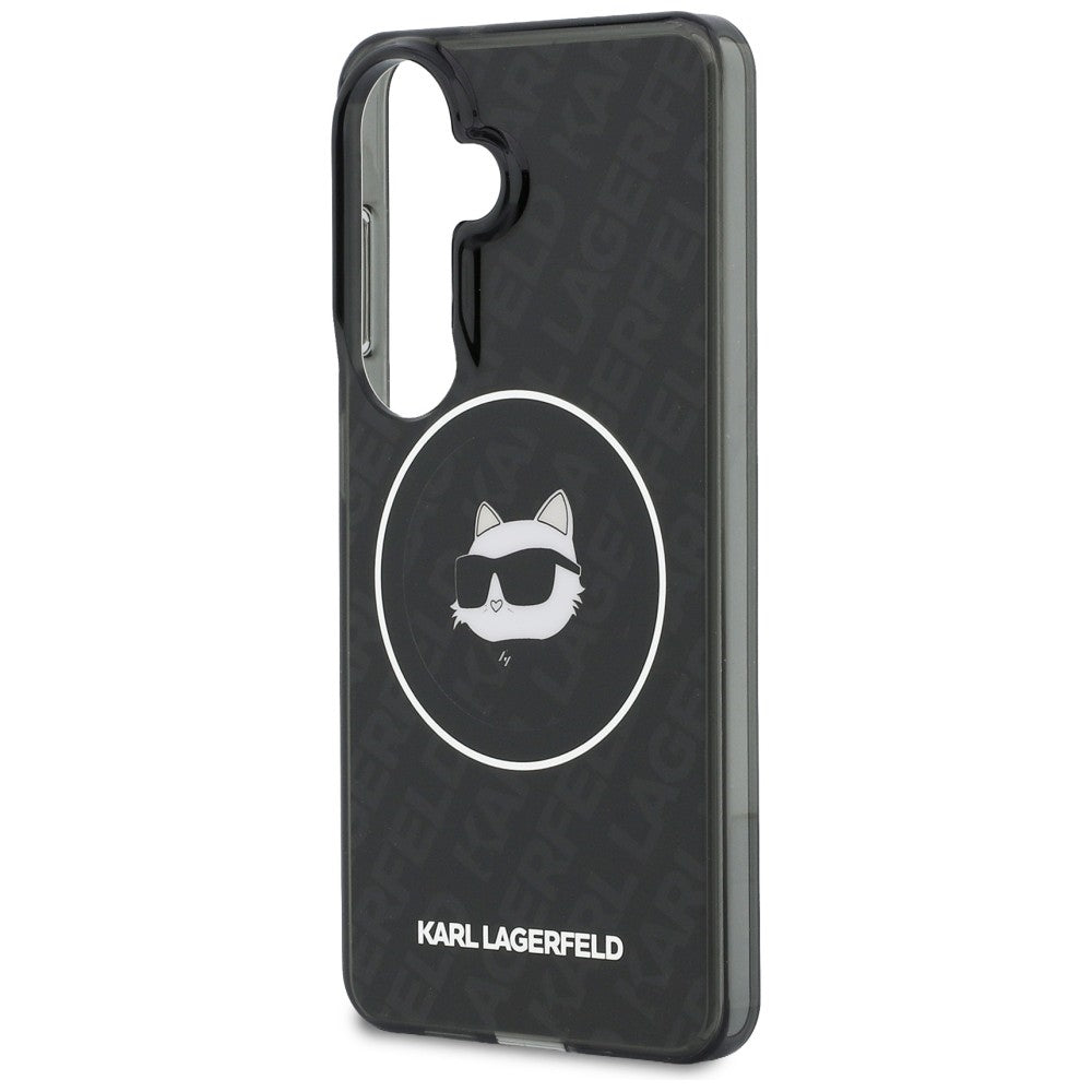 Husa de protectie Karl Lagerfeld IML Choupette Head on KL Repeated Logo MagSafe (KLHMS26SHMKBCHOK) compatibil cu Samsung Galaxy S26, Negru