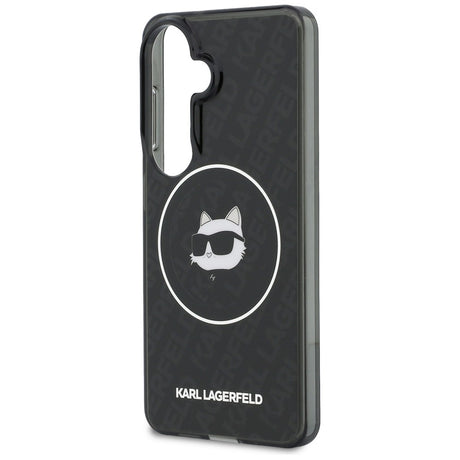 Husa de protectie Karl Lagerfeld IML Choupette Head on KL Repeated Logo MagSafe (KLHMS26SHMKBCHOK) compatibil cu Samsung Galaxy S26, Negru