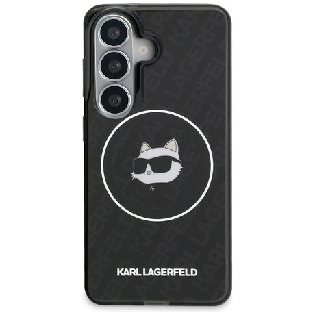 Husa de protectie Karl Lagerfeld IML Choupette Head on KL Repeated Logo MagSafe (KLHMS26SHMKBCHOK) compatibil cu Samsung Galaxy S26, Negru