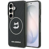 Husa de protectie Karl Lagerfeld IML Choupette Head on KL Repeated Logo MagSafe (KLHMS26SHMKBCHOK) compatibil cu Samsung Galaxy S26, Negru