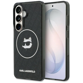 Husa de protectie Karl Lagerfeld IML Choupette Head on KL Repeated Logo MagSafe (KLHMS26SHMKBCHOK) compatibil cu Samsung Galaxy S26, Negru