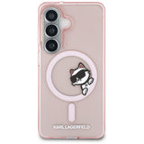 Husa de protectie Karl Lagerfeld IML Choupette Peekaboo Logo MagSafe (KLHMS26S6HCPSCP) compatibil cu Samsung Galaxy S26, Roz