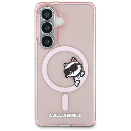 Husa de protectie Karl Lagerfeld IML Choupette Peekaboo Logo MagSafe (KLHMS26S6HCPSCP) compatibil cu Samsung Galaxy S26, Roz