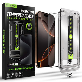 Folie de protectie Techsuit TitanGlass FullCover compatibil cu iPhone 16 Pro / iPhone 17, Negru