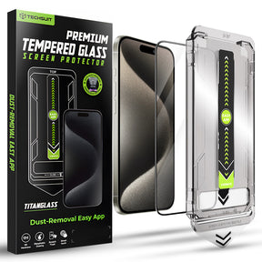 Folie de protectie Techsuit TitanGlass FullCover compatibil cu iPhone 15 Pro Max, Negru