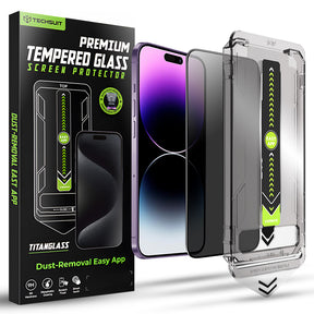 Folie de protectie Techsuit TitanGlass FullCover compatibil cu iPhone 14 Pro Max, Privacy