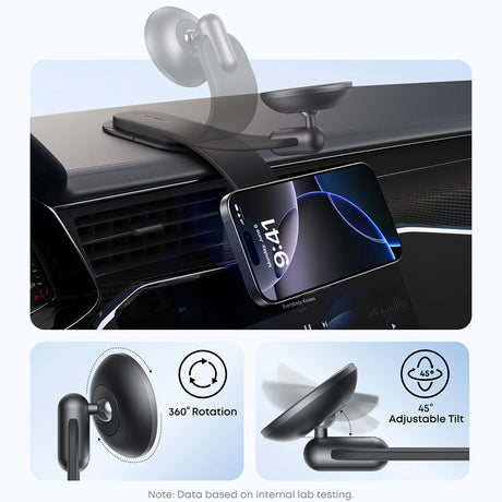 Suport Anker Nano Magnetic (A9110H11), Dashboards/Touchscreens, 3M Adhesive, 360°, Flexible, Universal, Negru
