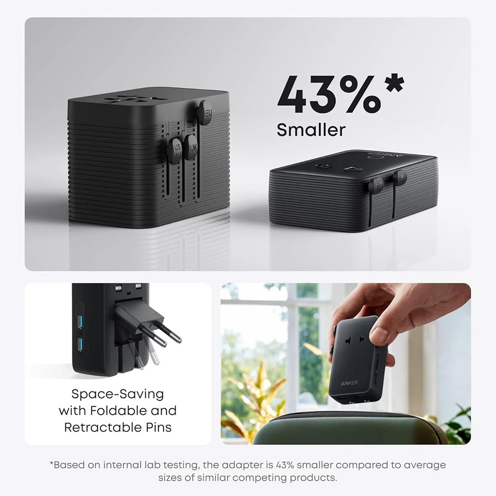 Incarcator Anker Travel Adapter Nano 5in1 (A9215H11), for EU, UK, US, AU, 20W, 2x USB-C, 2x USB-A, 20W, Alb