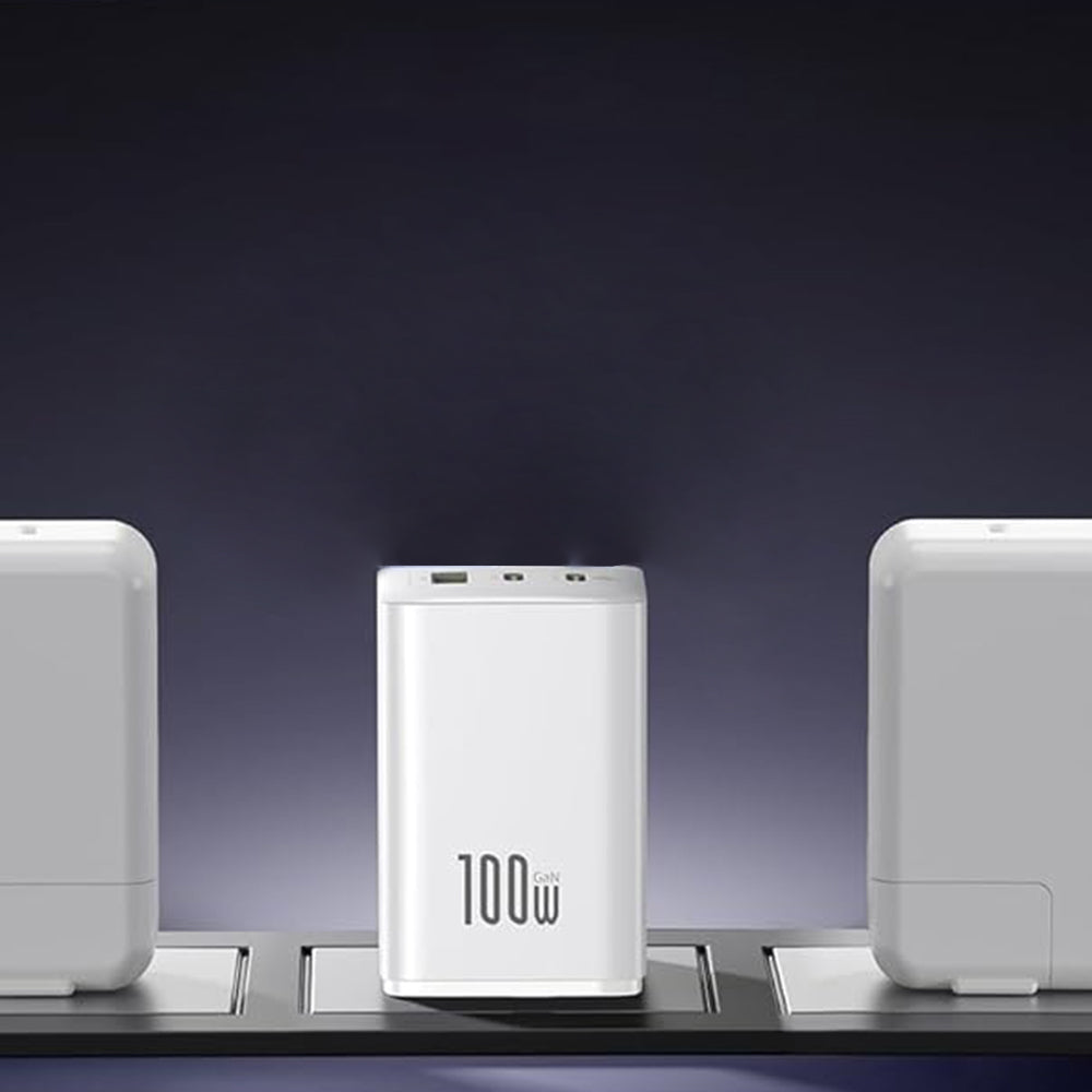 Incarcator Baseus (P10182102213-00), 2x Type-C + USB, 100W, Fast Charger, Alb