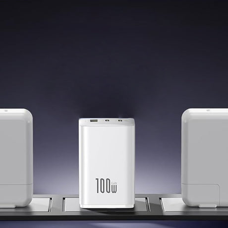 Incarcator Baseus (P10182102213-00), 2x Type-C + USB, 100W, Fast Charger, Alb