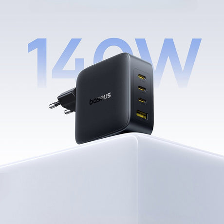 Incarcator Baseus EnerFill FH11 (E0121J00), 3x USB-C, 1x USB-A, 140W, GaN Technology, Fast Charge, Negru Cosmic