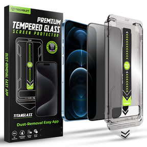 Folie de protectie Techsuit TitanGlass FullCover compatibil cu iPhone 12 Pro Max, Privacy