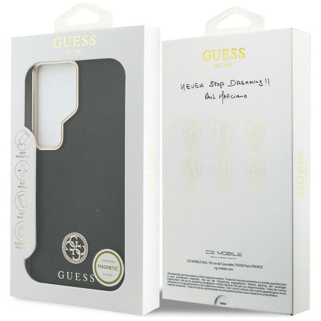 Husa de protectie Guess Rhinestone Round Logo MagSafe (GUHMS26LPGCRMDEK) compatibil cu Samsung Galaxy S26 Ultra, Negru