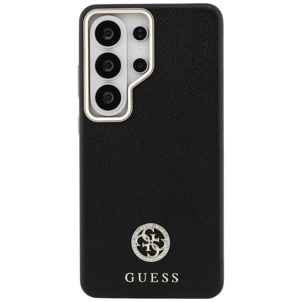 Husa de protectie Guess Rhinestone Round Logo MagSafe (GUHMS26LPGCRMDEK) compatibil cu Samsung Galaxy S26 Ultra, Negru