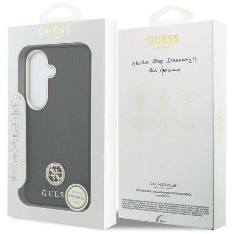 Husa de protectie Guess Rhinestone Round Logo MagSafe (GUHMS26SPGCRMDEK) compatibil cu Samsung Galaxy S26, Negru