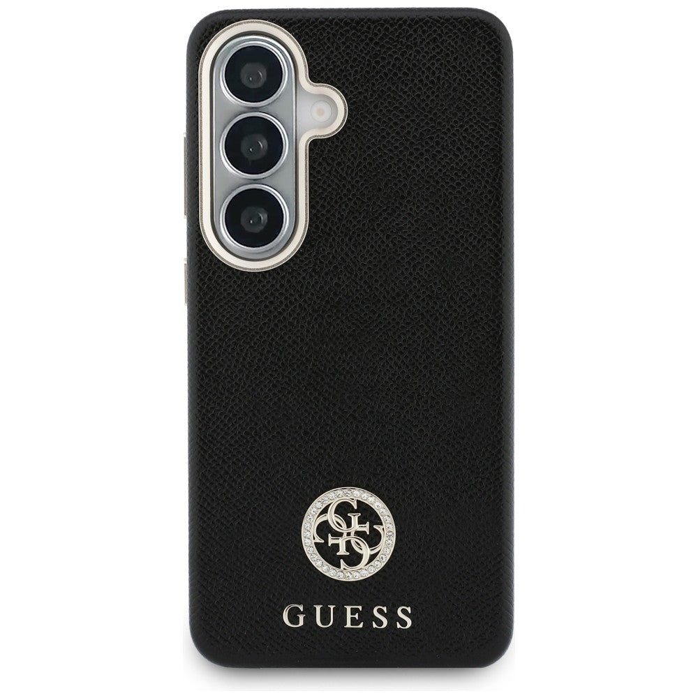 Husa de protectie Guess Rhinestone Round Logo MagSafe (GUHMS26SPGCRMDEK) compatibil cu Samsung Galaxy S26, Negru