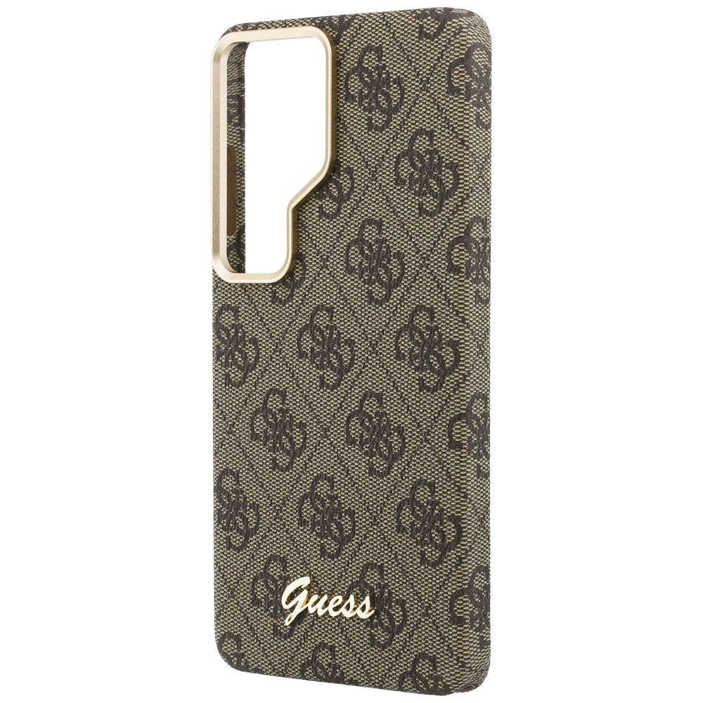 Husa de protectie Guess 4G Script MagSafe (GUHMS26S5P4FWMSW) compatibil cu Samsung Galaxy S26, Maro